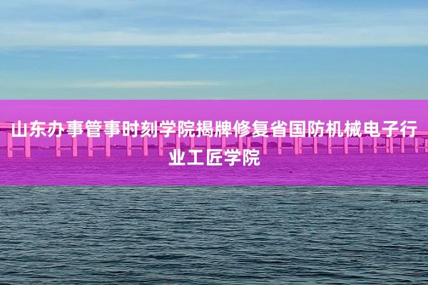 山东办事管事时刻学院揭牌修复省国防机械电子行业工匠学院